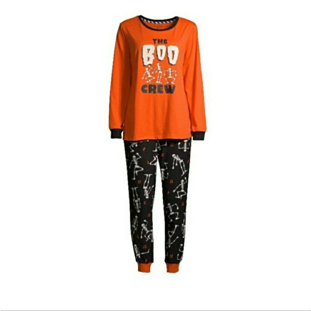 BOO CREW Glow in the Dark Halloween Skeleton Pajama Set Mens Size 2X NEW